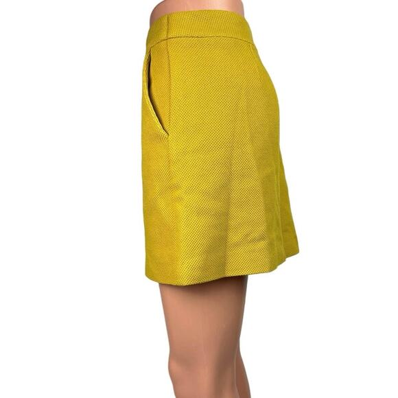 Promod Mustard Yellow Zip Front Pencil Straight Mini Athletic Golf Skirt Size 8 - Picture 2 of 8